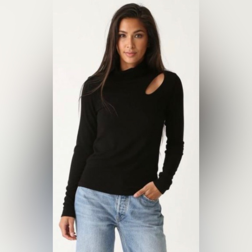 NWT Electric & Rose Vanessa Ribbed Turtleneck Sweater in Onyx - Size L